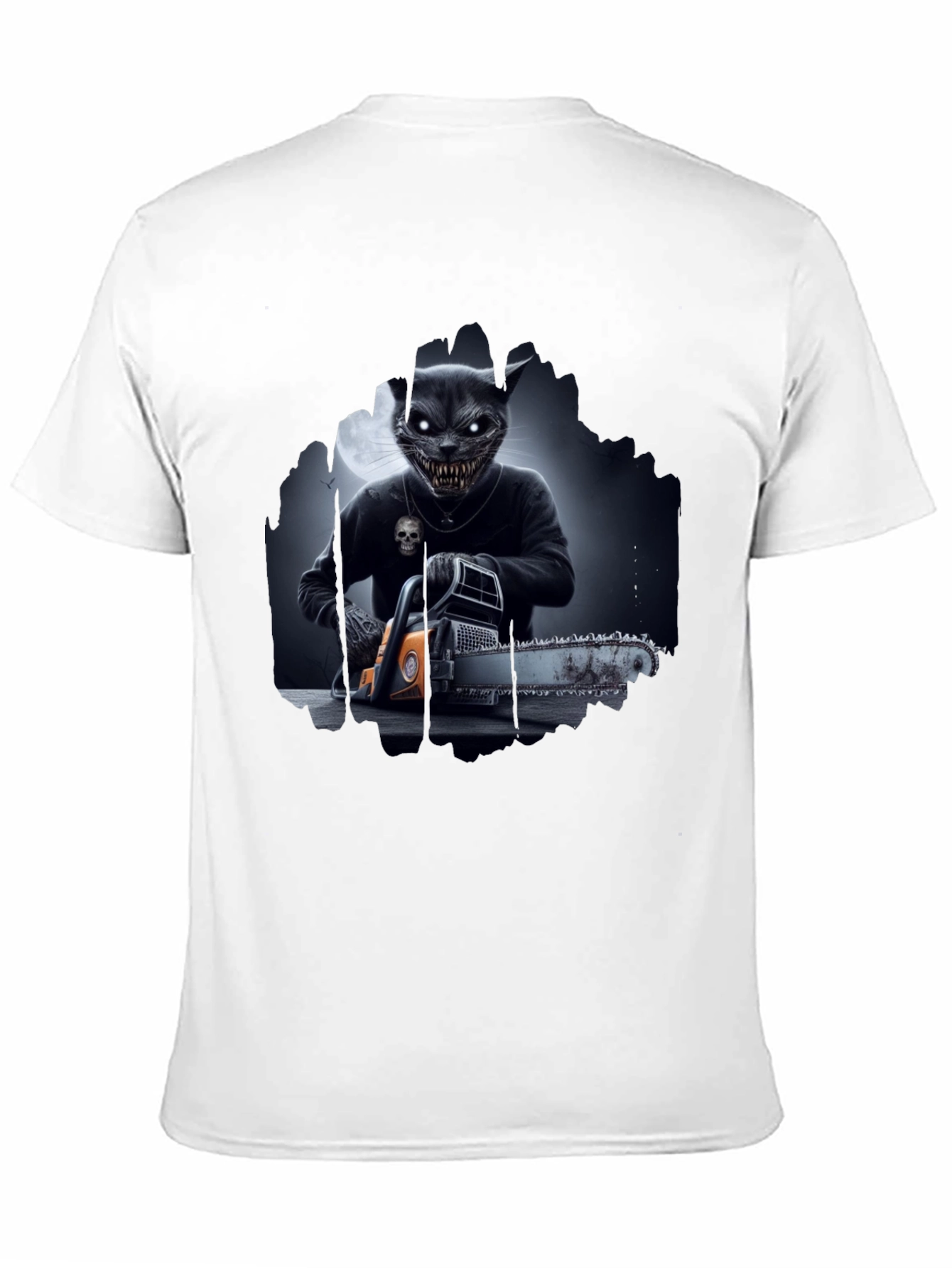 Creepy Cat Chainsaw T-Shirt