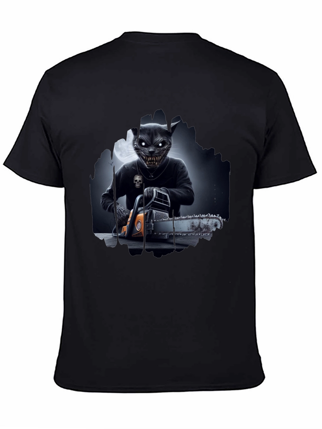 Creepy Cat Chainsaw T-Shirt
