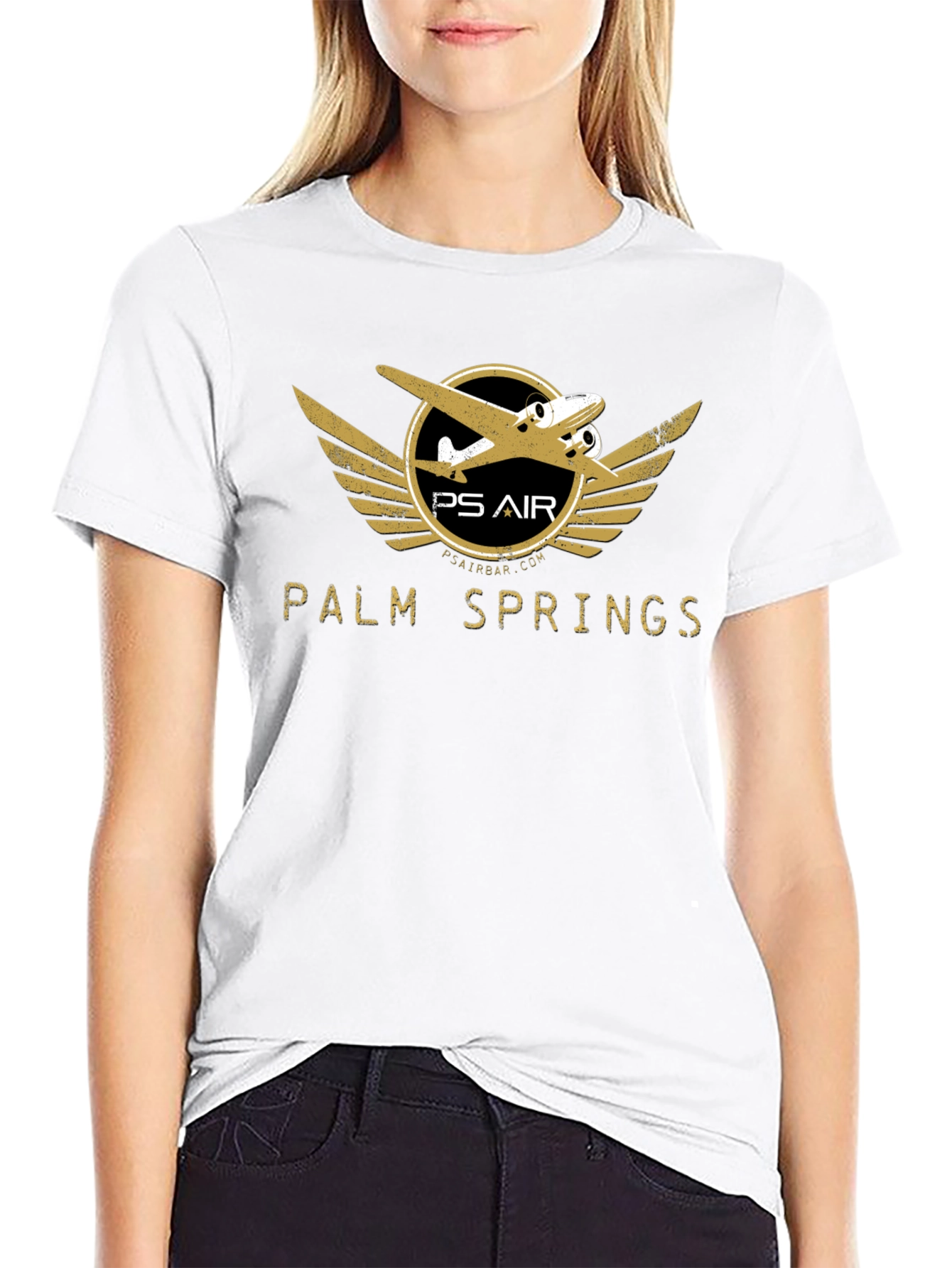 Palm Springs Air Black Graphic Tee