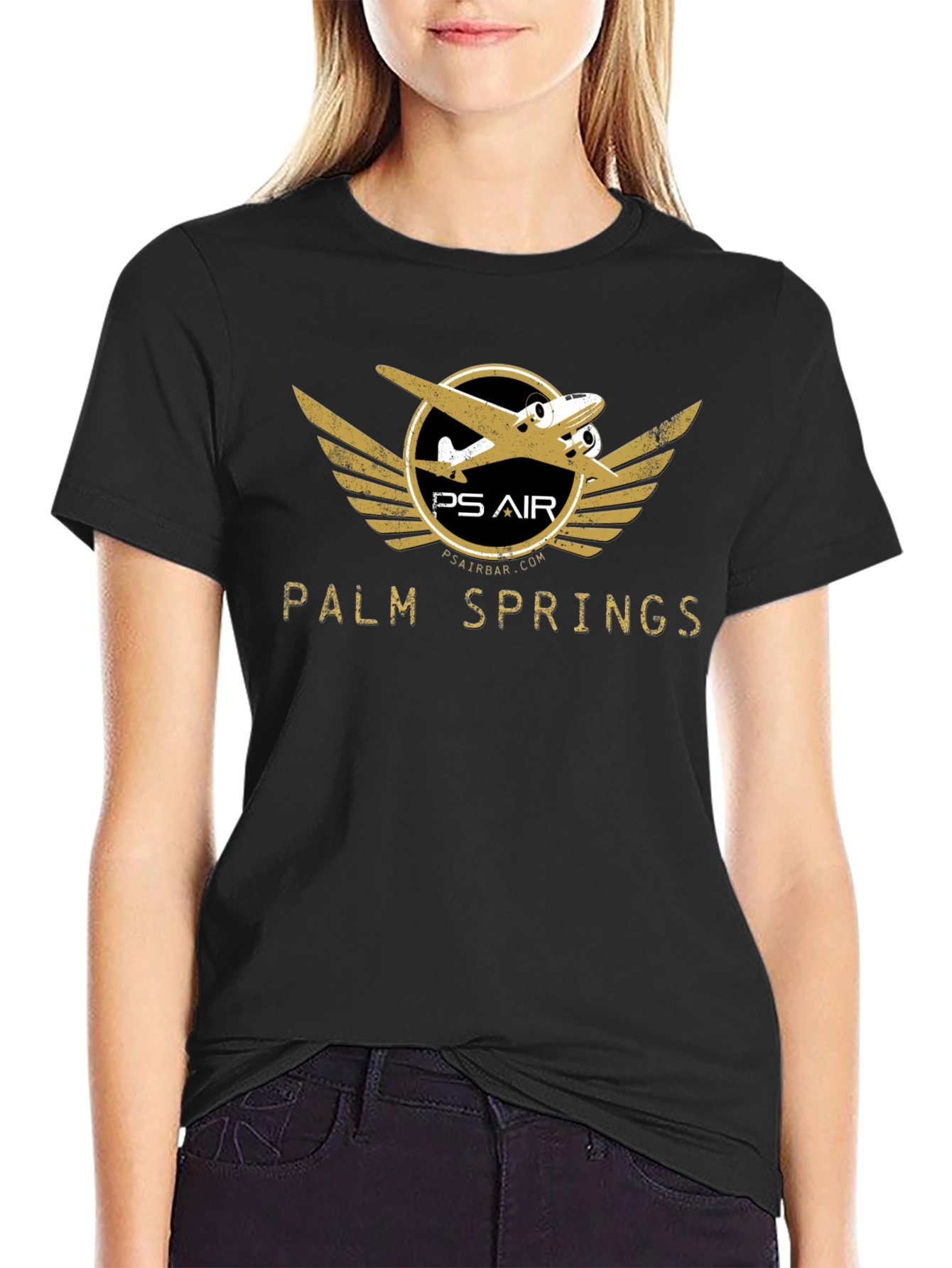 Palm Springs Air Black Graphic Tee