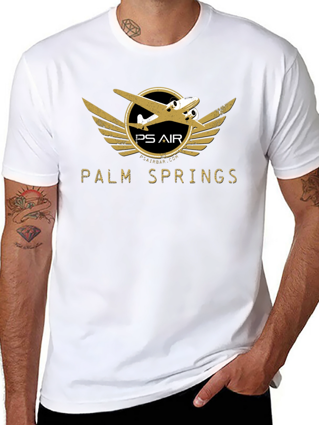 Palm Springs Air Black Graphic Tee