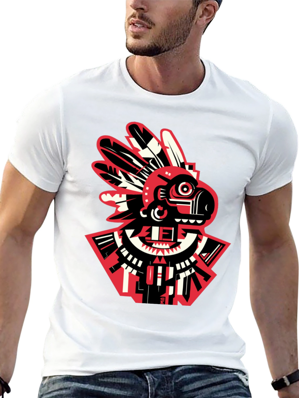 Aztec Bird Graphic T-Shirt - Modern Tribal Tee