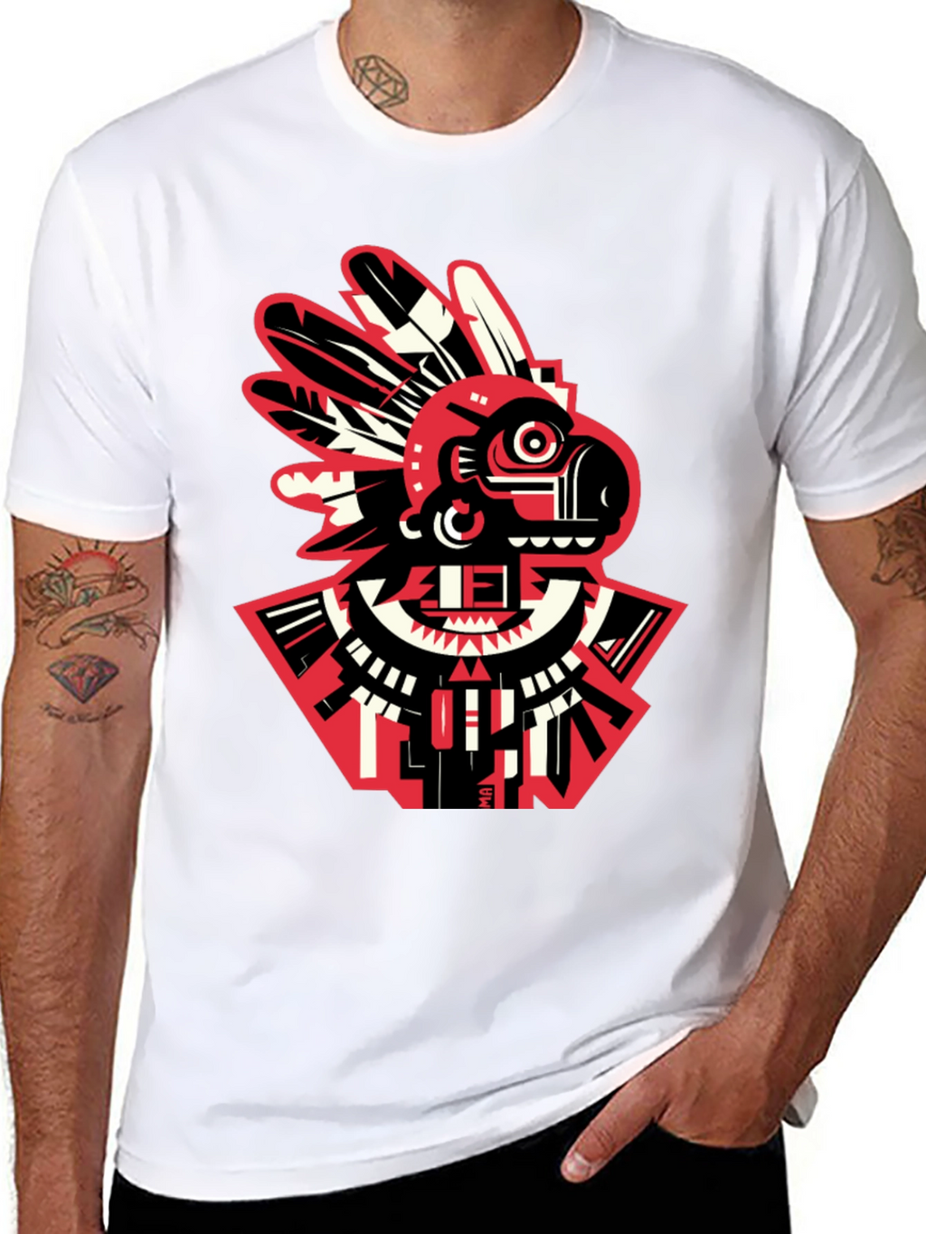 Aztec Bird Graphic T-Shirt - Modern Tribal Tee