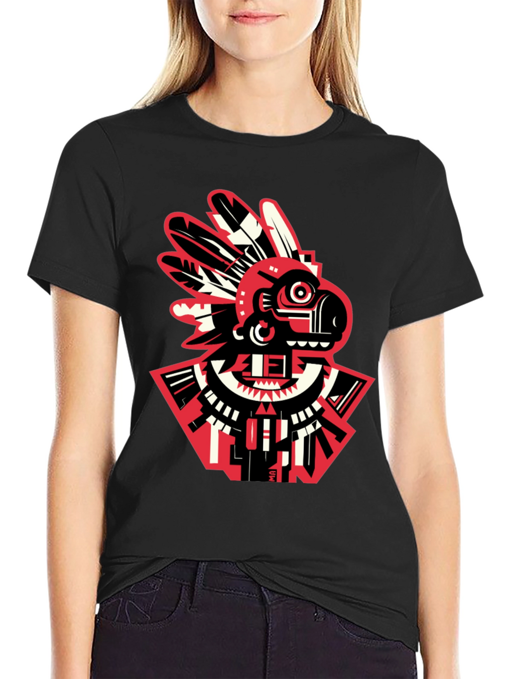 Aztec Bird Graphic T-Shirt - Modern Tribal Tee