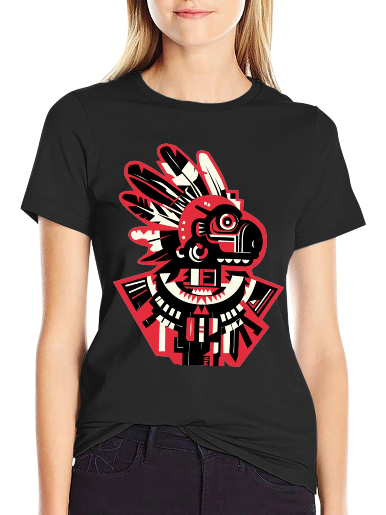 Aztec Bird Graphic T-Shirt - Modern Tribal Tee