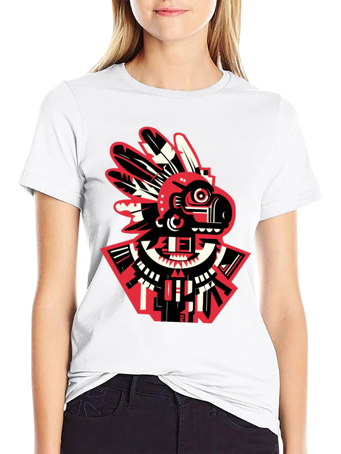 Aztec Bird Graphic T-Shirt - Modern Tribal Tee