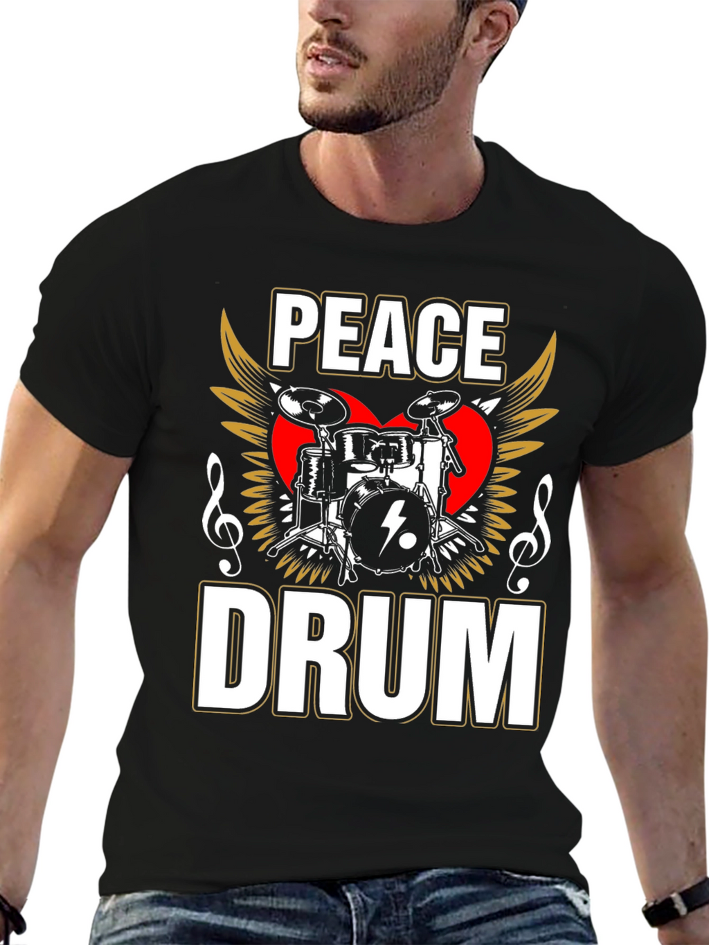 Peace Drum Graphic Tee - Music Lover T-Shirt