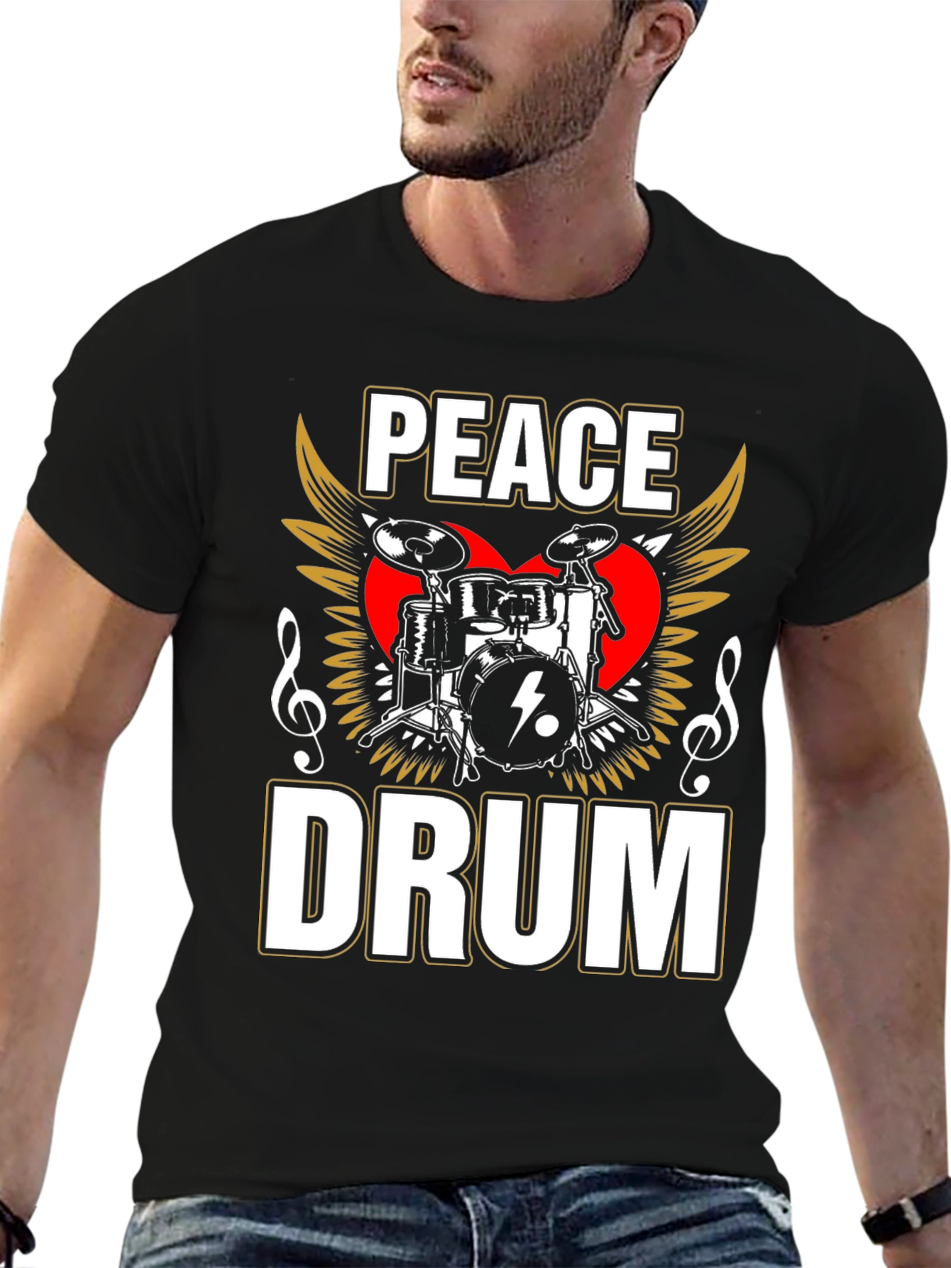 Peace Drum Graphic Tee - Music Lover T-Shirt