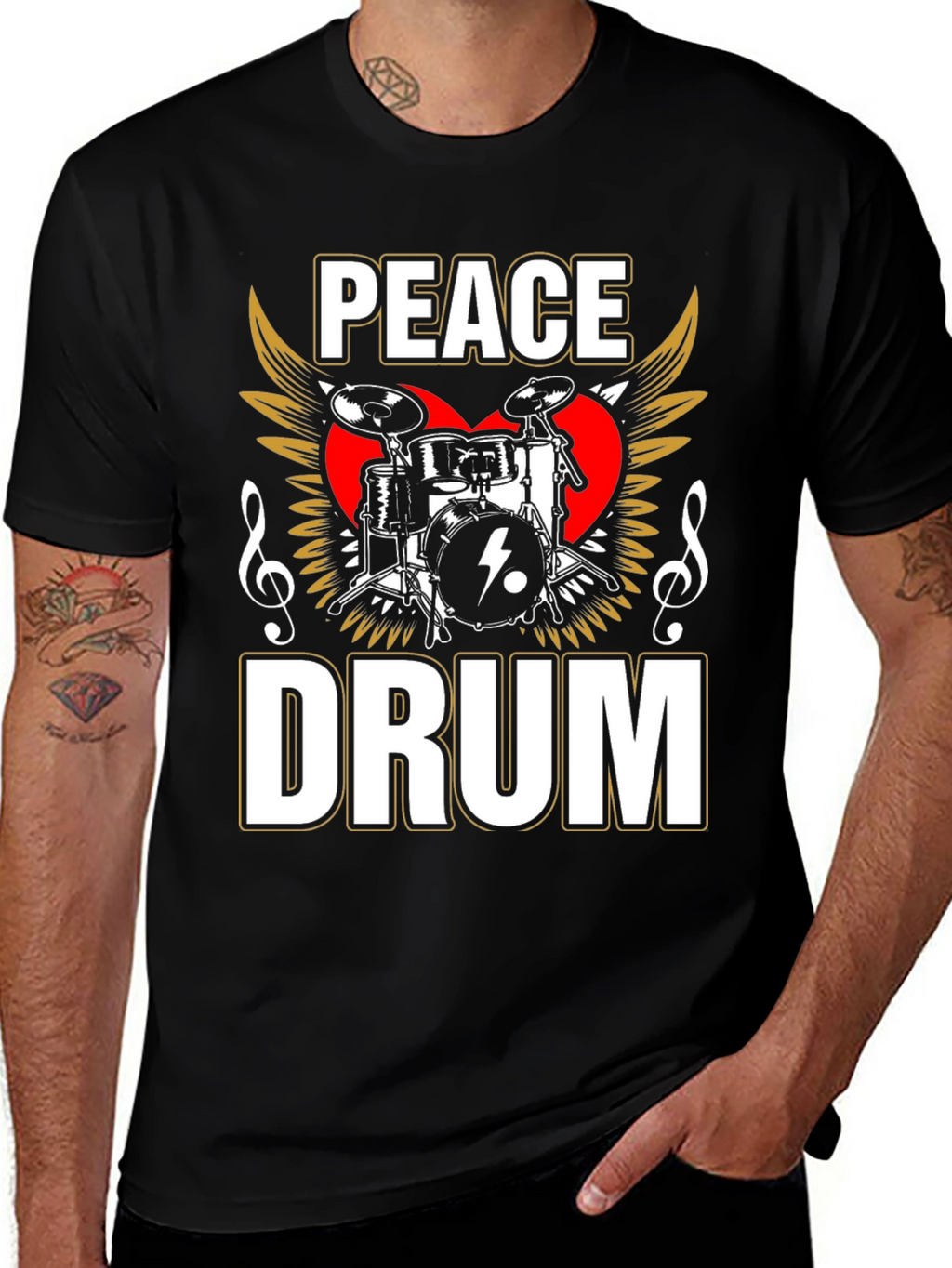 Peace Drum Graphic Tee - Music Lover T-Shirt