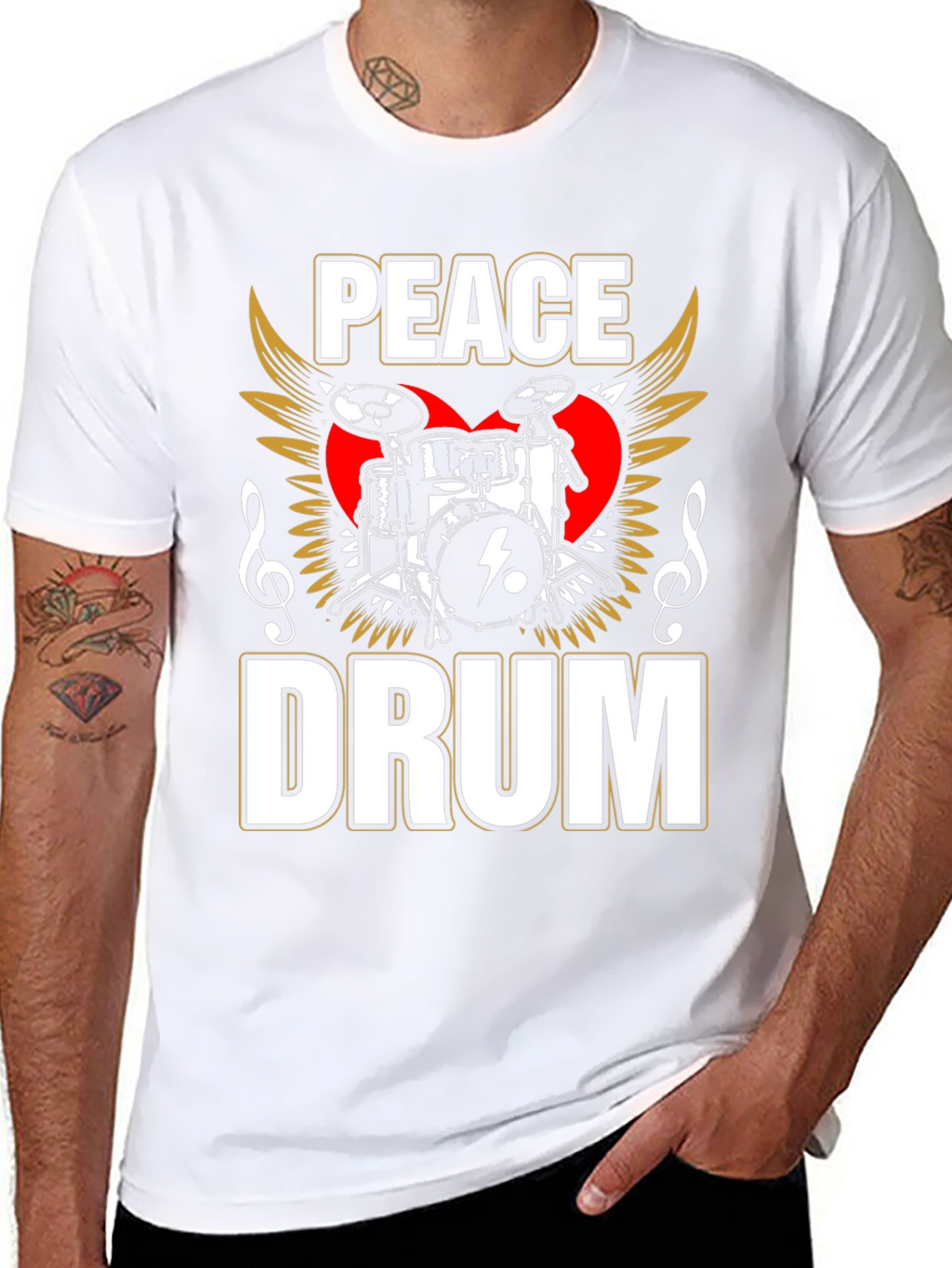 Peace Drum Graphic Tee - Music Lover T-Shirt