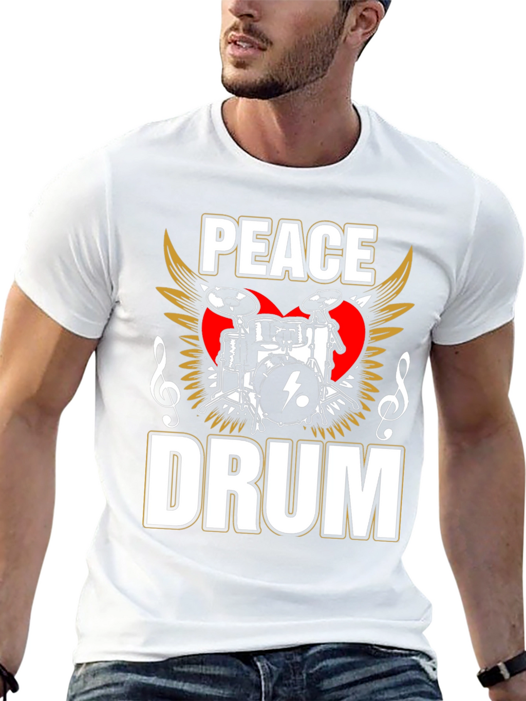 Peace Drum Graphic Tee - Music Lover T-Shirt