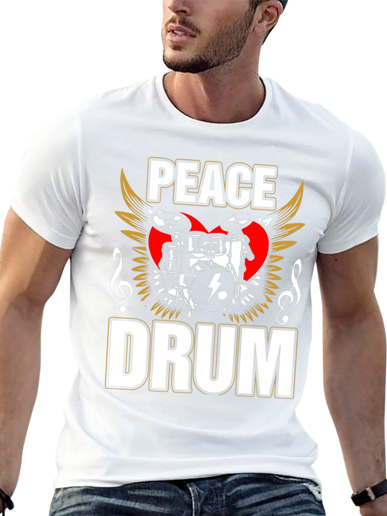 Peace Drum Graphic Tee - Music Lover T-Shirt
