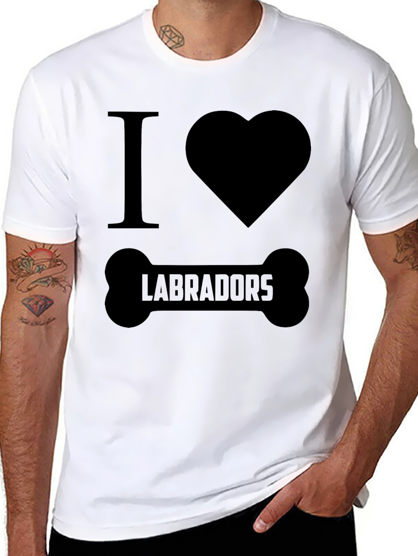 I Love Labradors Dog Bone T-Shirt