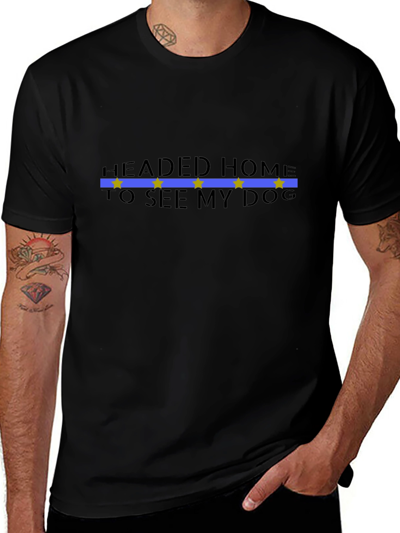 Headed Home To See My Dog Black T-Shirt