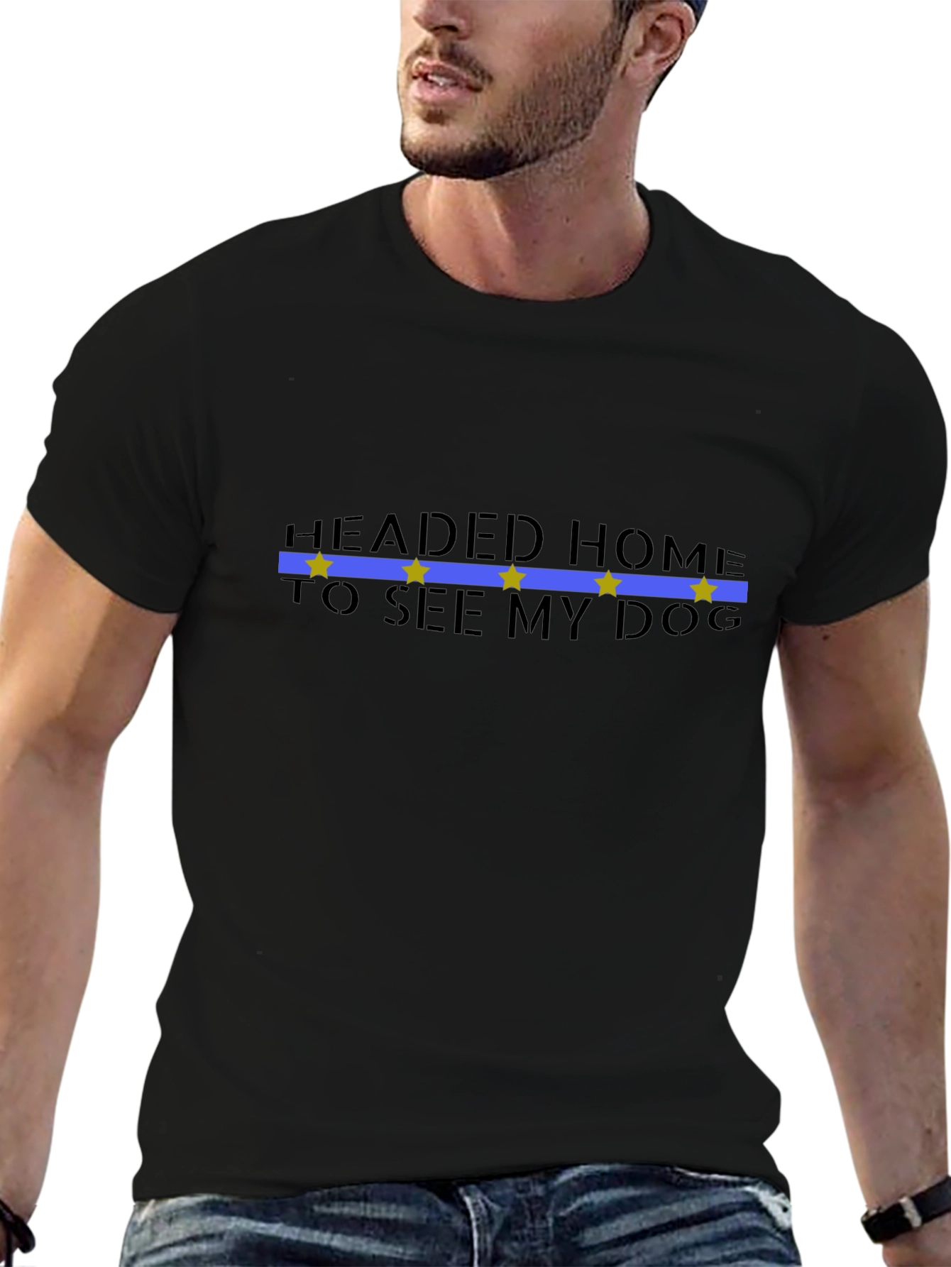 Headed Home To See My Dog Black T-Shirt