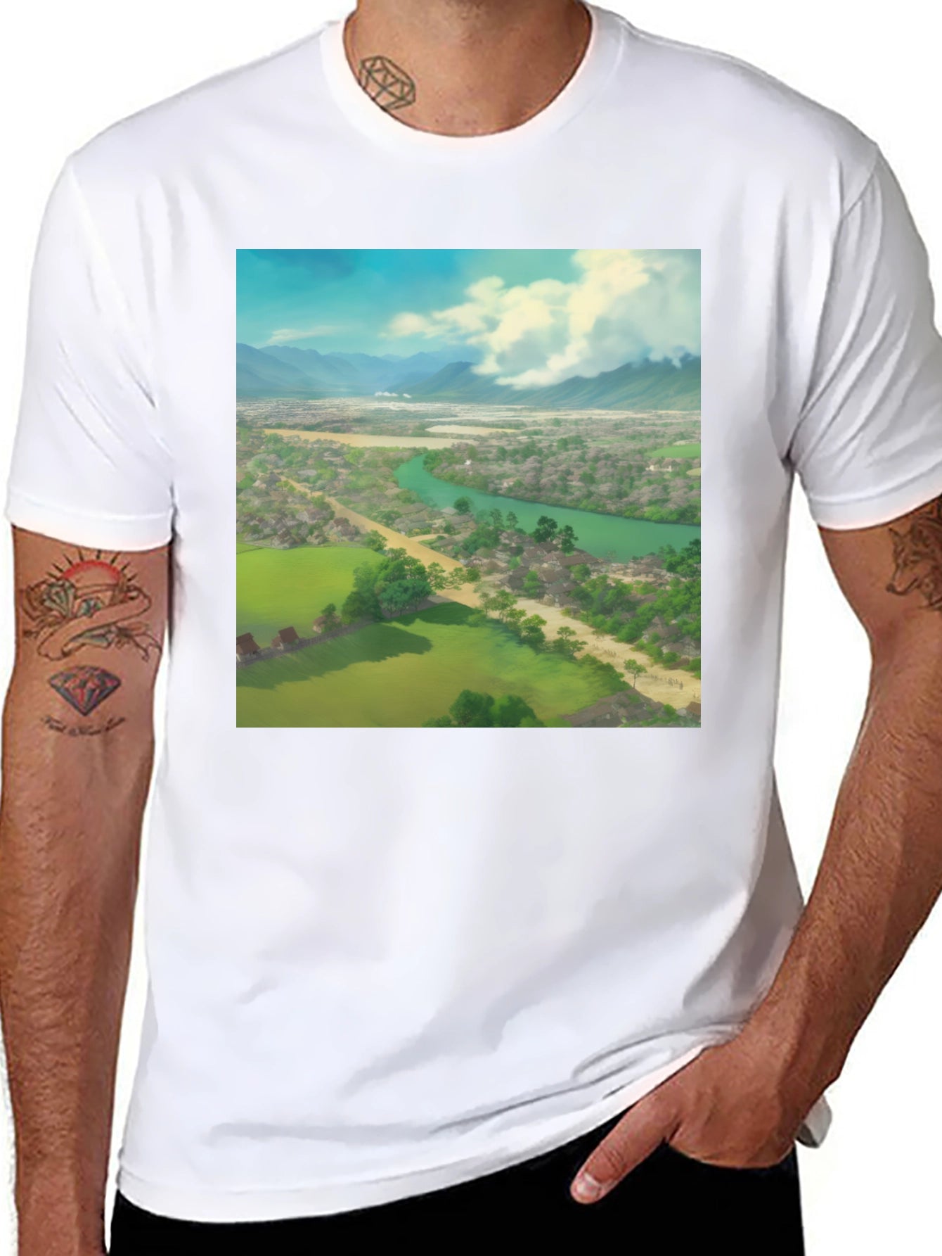 Landscape Graphic Black T-Shirt