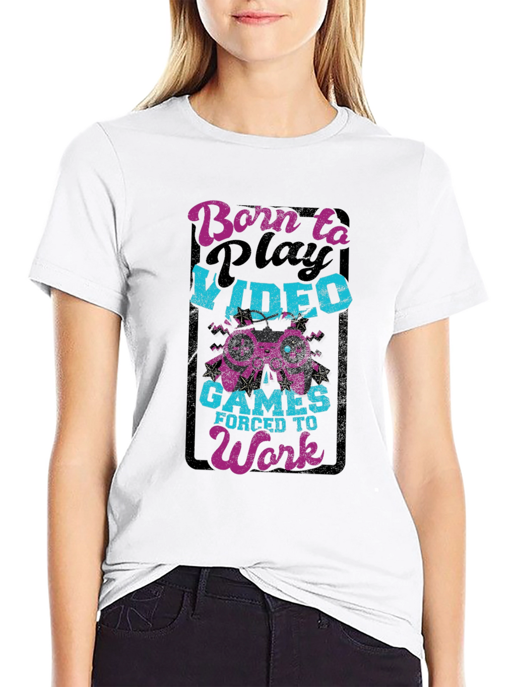 Born to Play Video Games Black T-Shirt