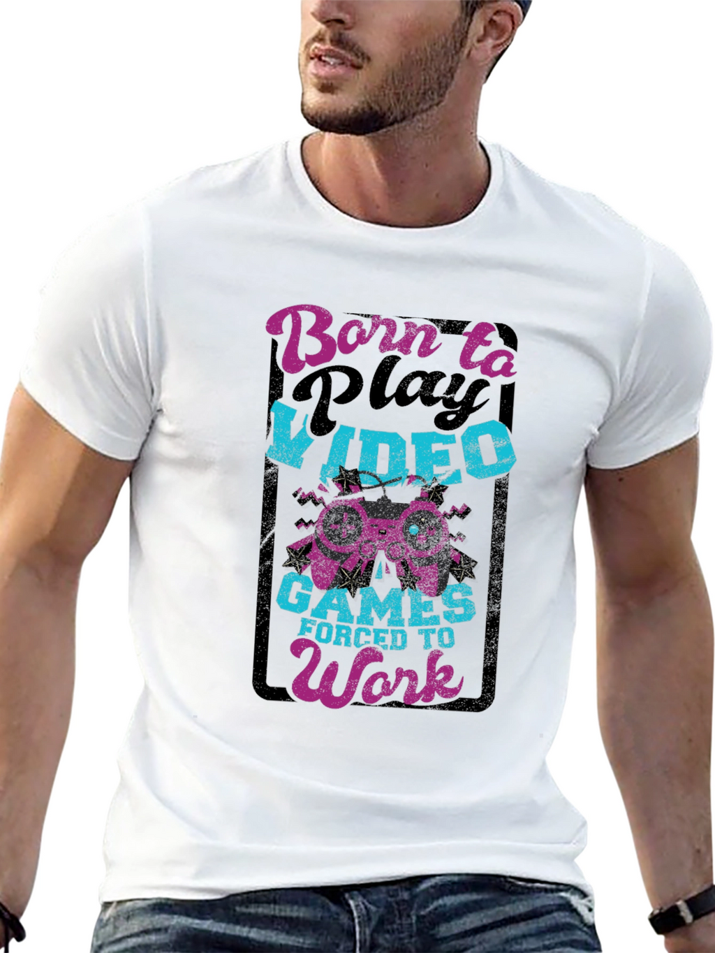 Born to Play Video Games Black T-Shirt