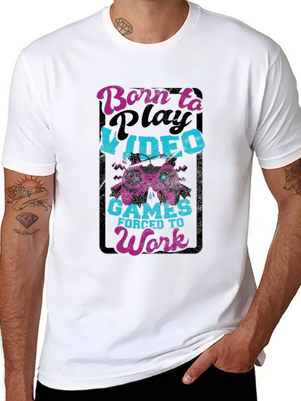 Born to Play Video Games Black T-Shirt