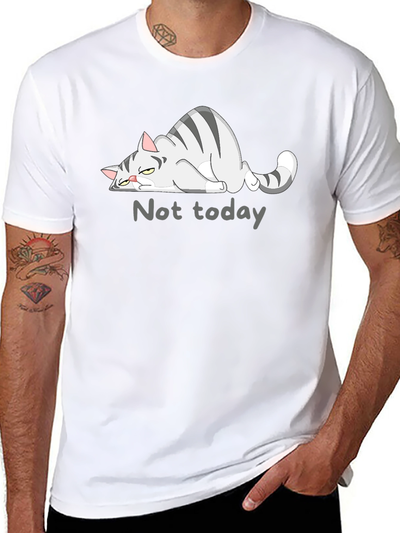 Not Today Cat Graphic T-Shirt