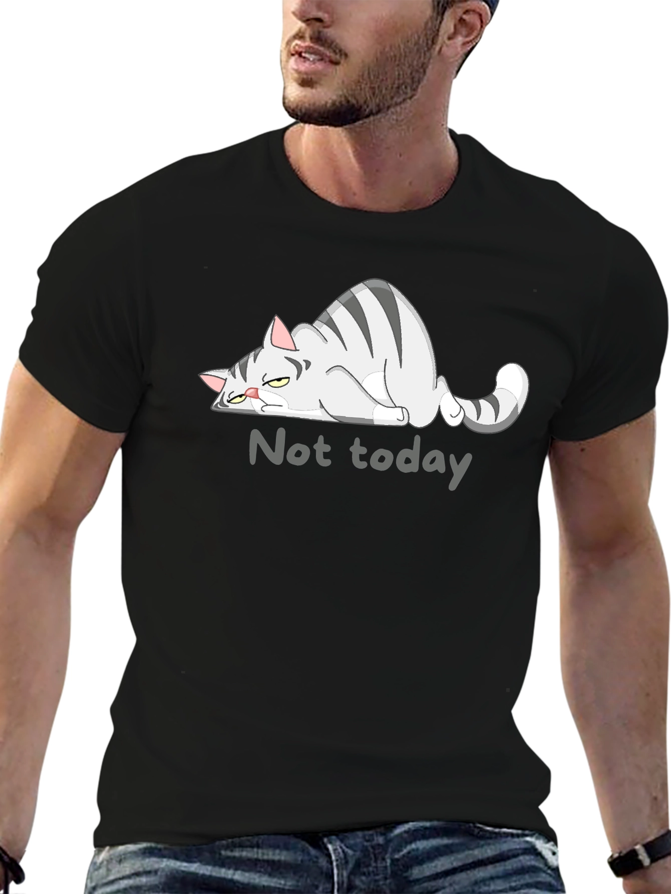 Not Today Cat Graphic T-Shirt