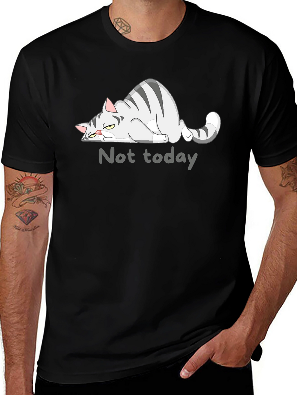 Not Today Cat Graphic T-Shirt