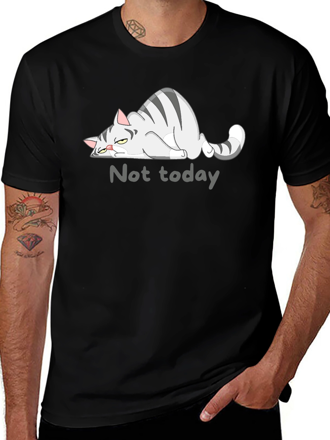 Not Today Cat Graphic T-Shirt