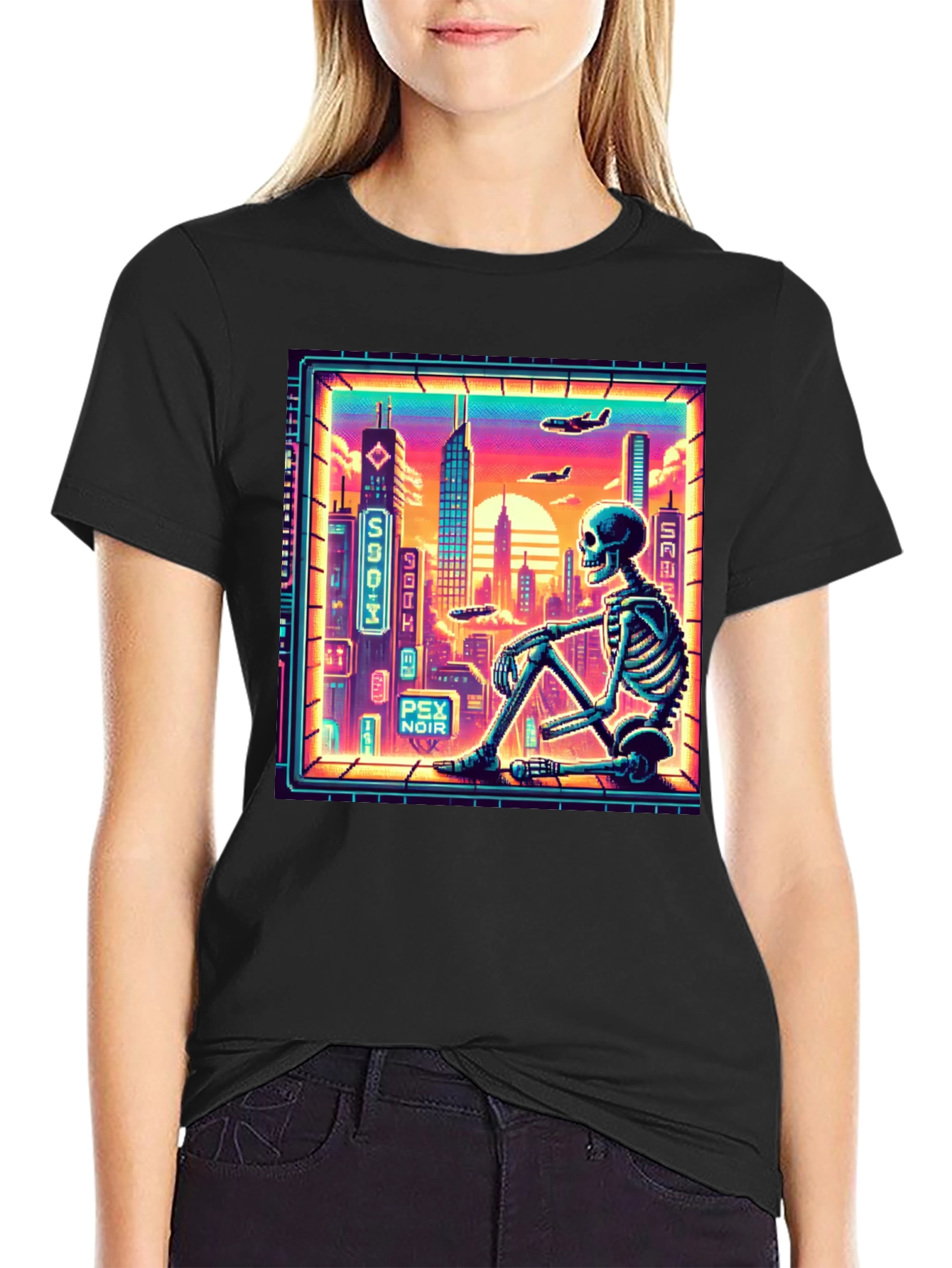 Retro Cyberpunk Skeleton T-Shirt