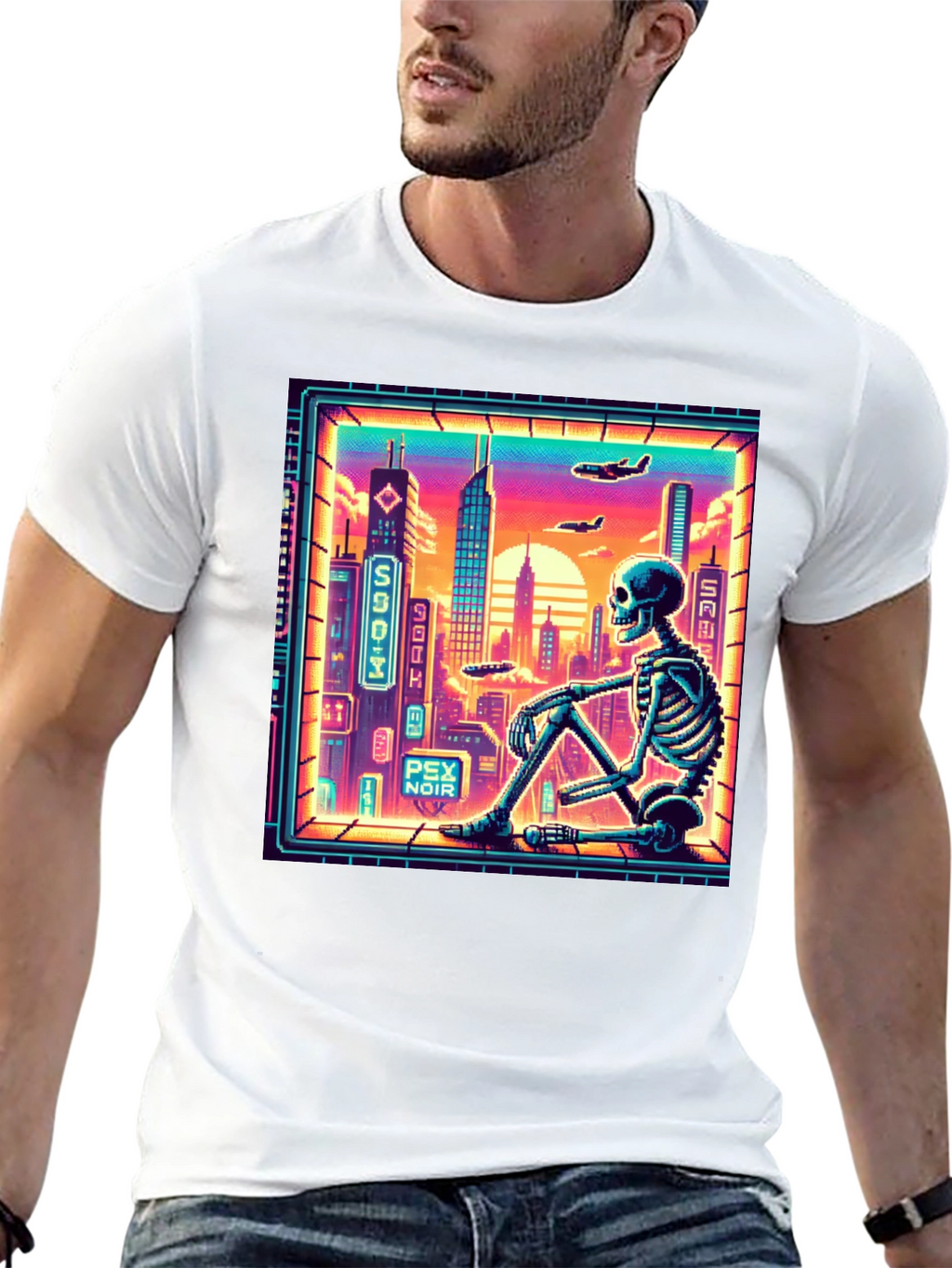 Retro Cyberpunk Skeleton T-Shirt