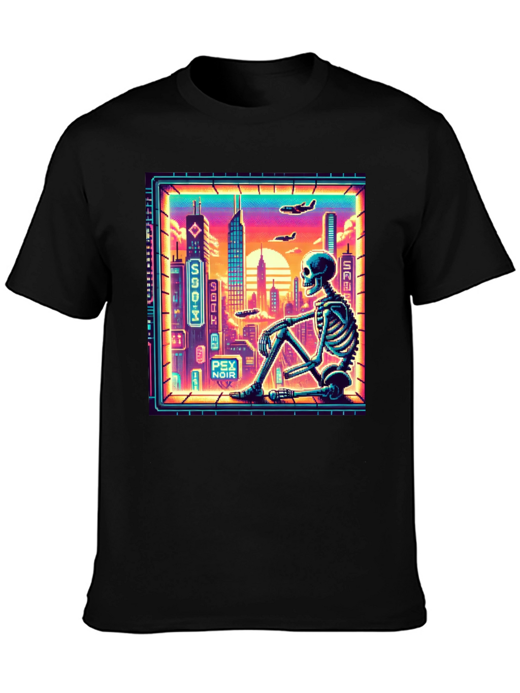 Retro Cyberpunk Skeleton T-Shirt
