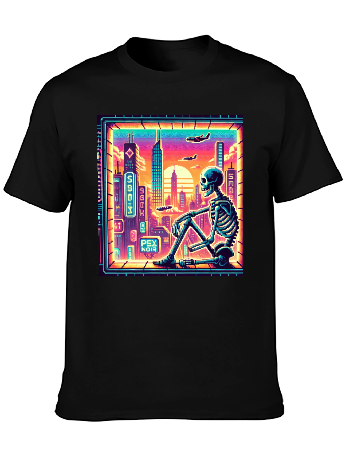 Retro Cyberpunk Skeleton T-Shirt