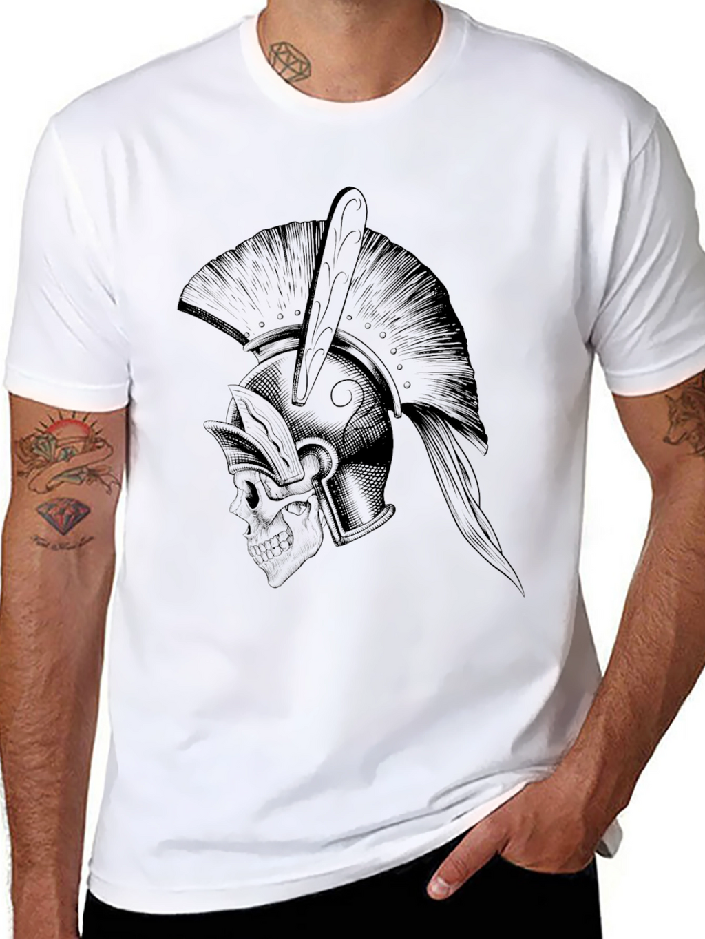 Spartan Skull Graphic Tee - Black