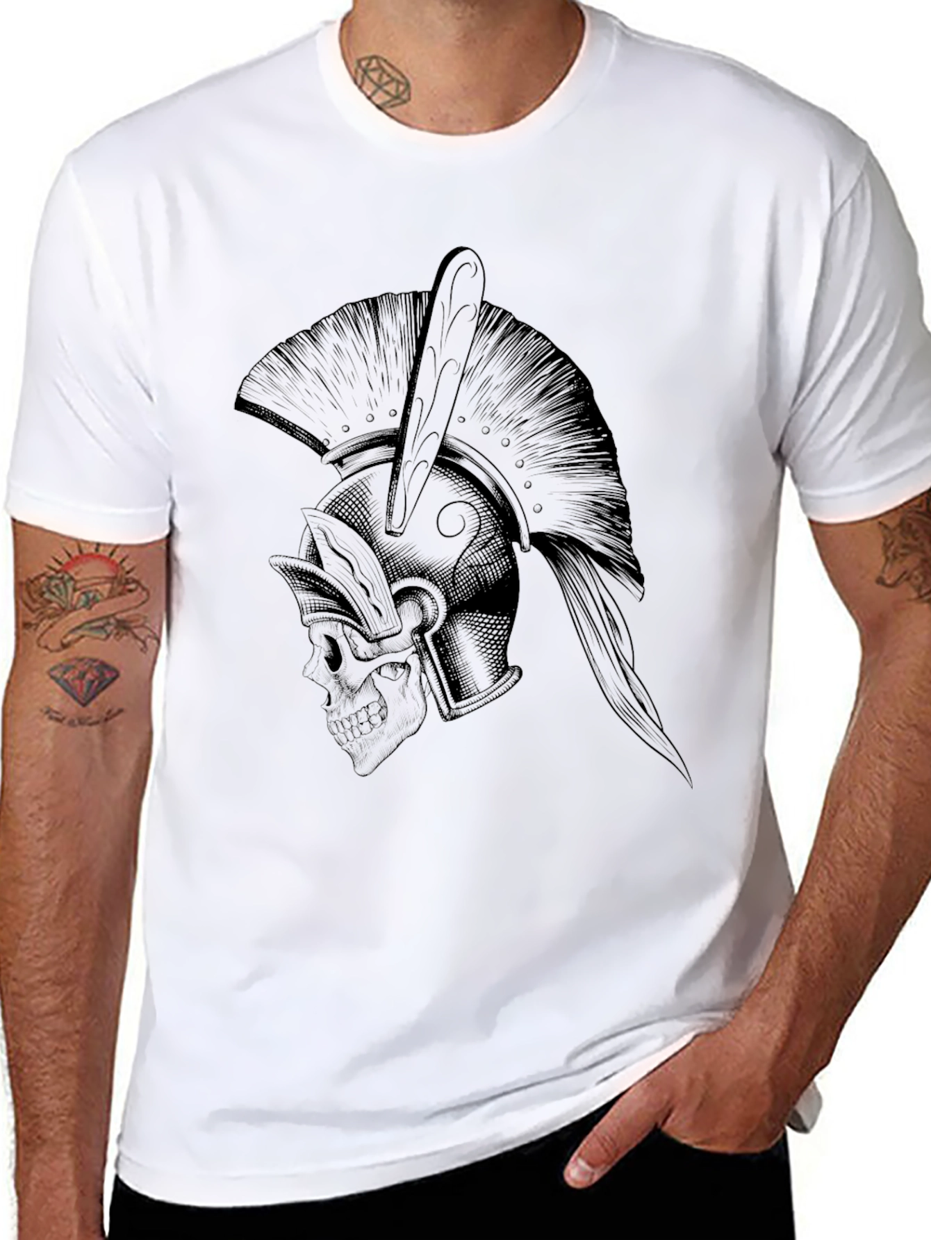 Spartan Skull Graphic Tee - Black