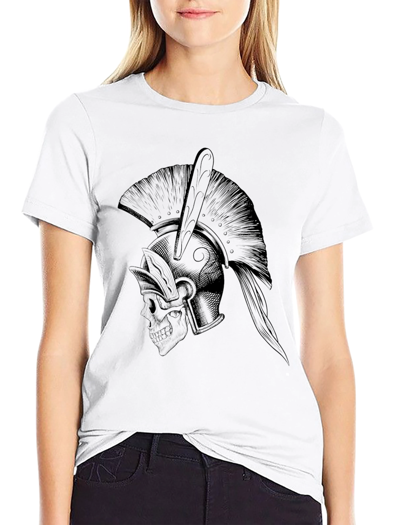 Spartan Skull Graphic Tee - Black