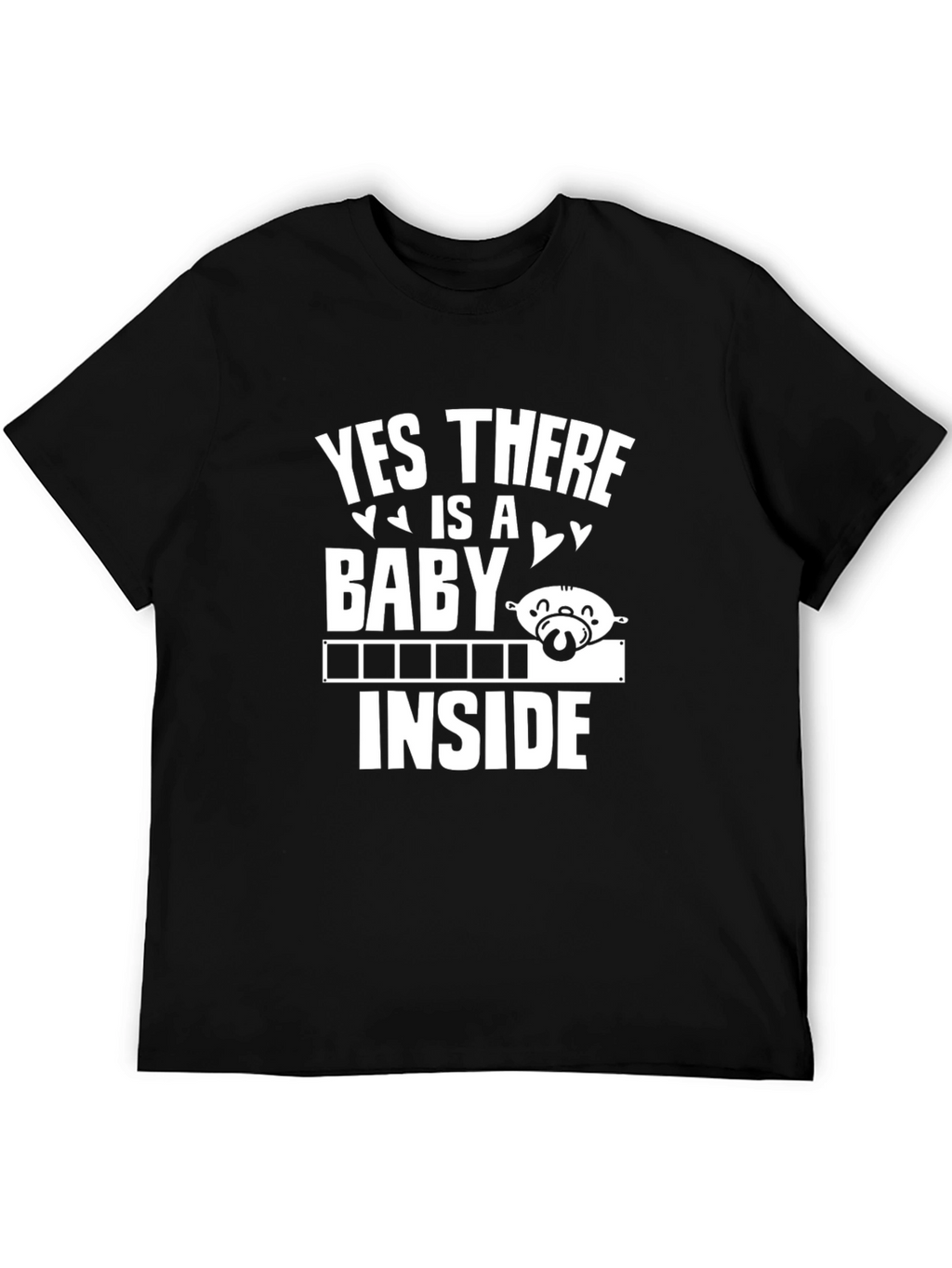 Yes There is a Baby Inside Black T-Shirt