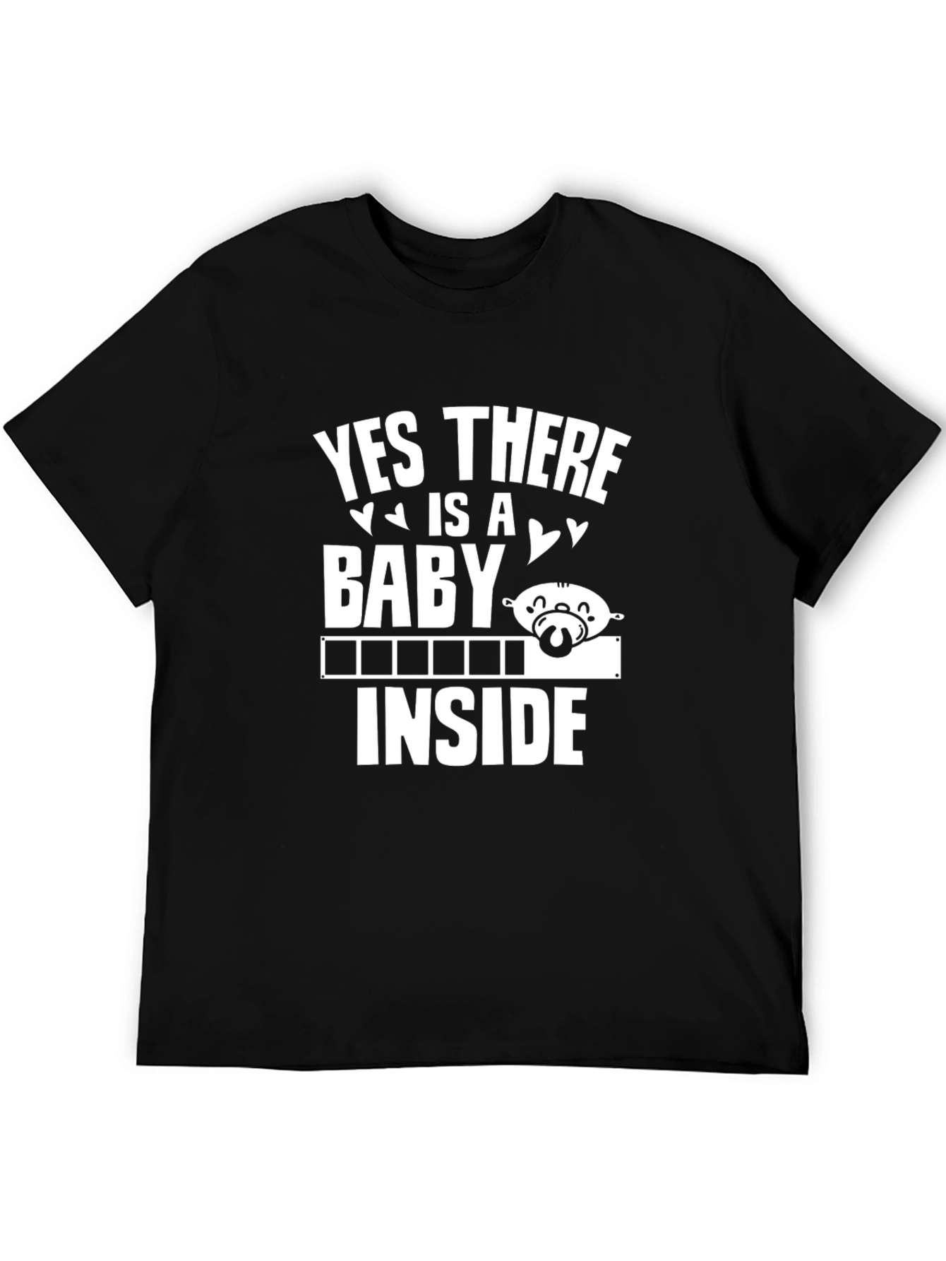 Yes There is a Baby Inside Black T-Shirt