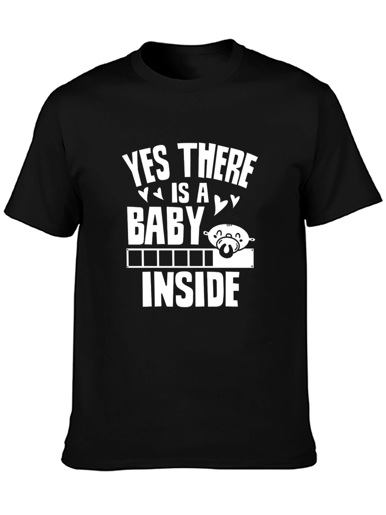 Yes There is a Baby Inside Black T-Shirt
