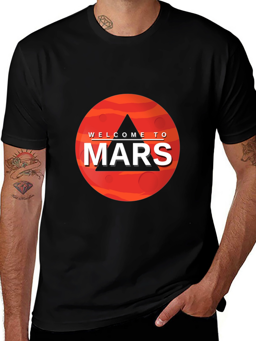 Welcome To Mars Graphic Tee - Space Adventure Shirt