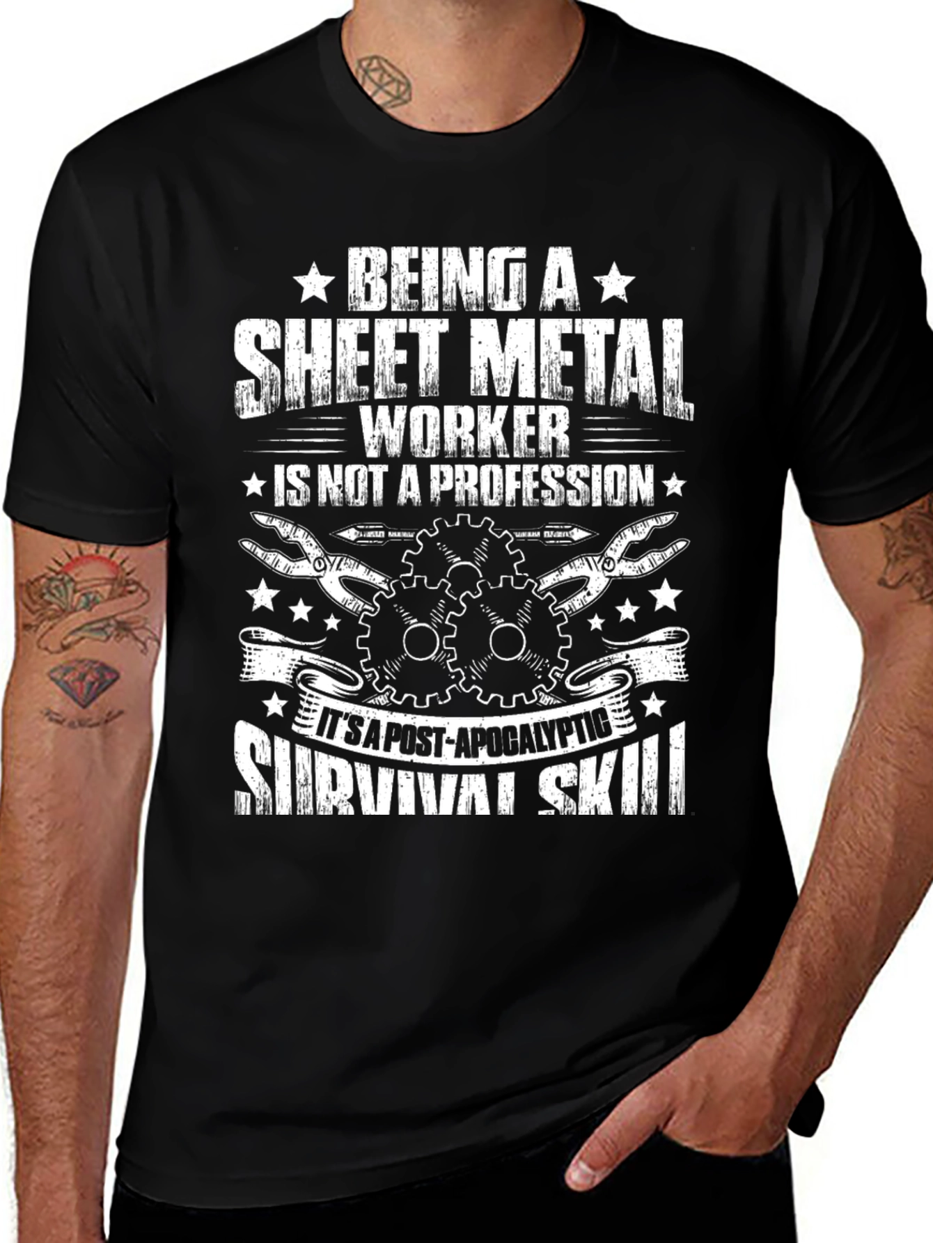 Sheet Metal Worker Survival Skill Graphic T-Shirt