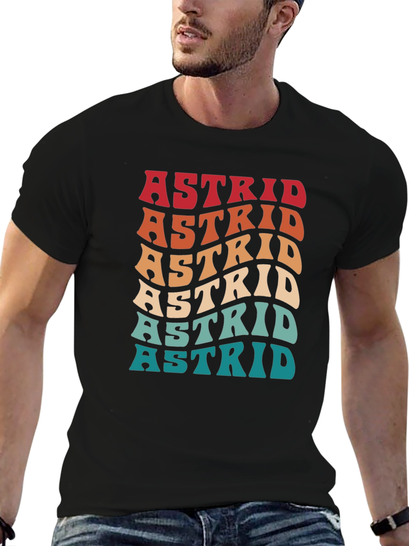 Retro Astrid T-Shirt - Personalized Name Design