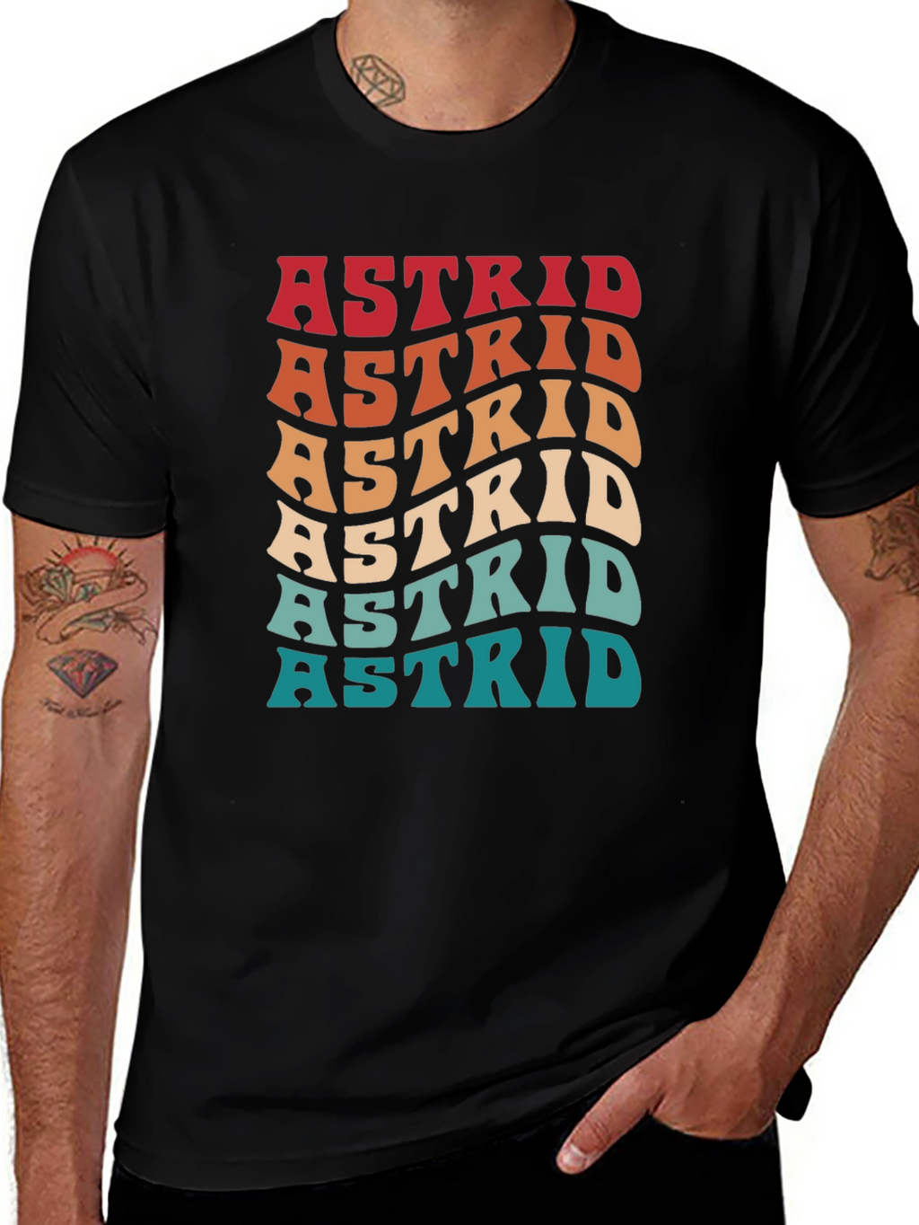 Retro Astrid T-Shirt - Personalized Name Design