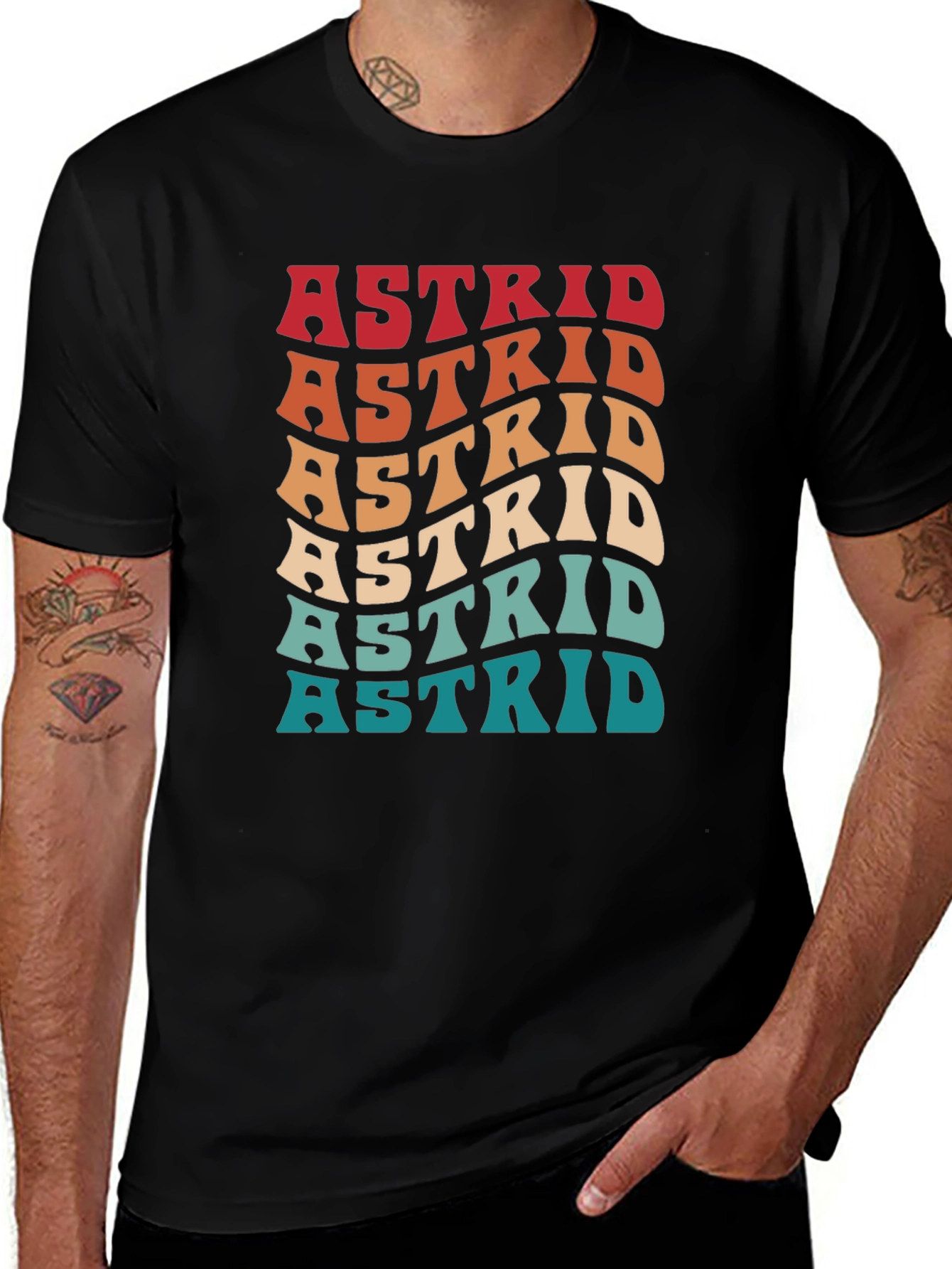 Retro Astrid T-Shirt - Personalized Name Design