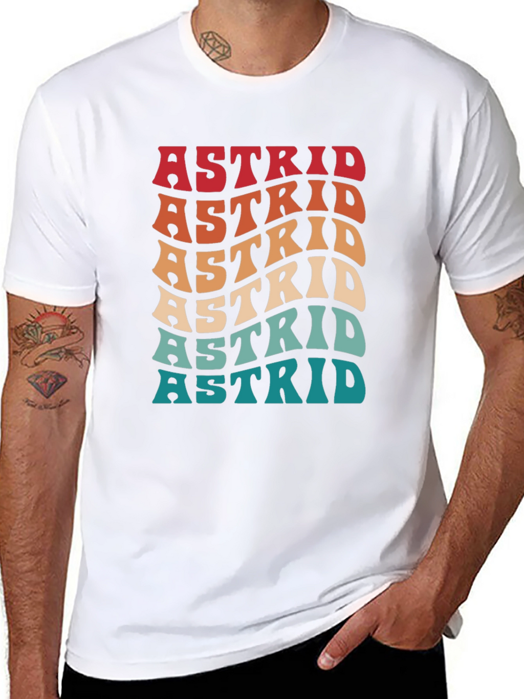 Retro Astrid T-Shirt - Personalized Name Design