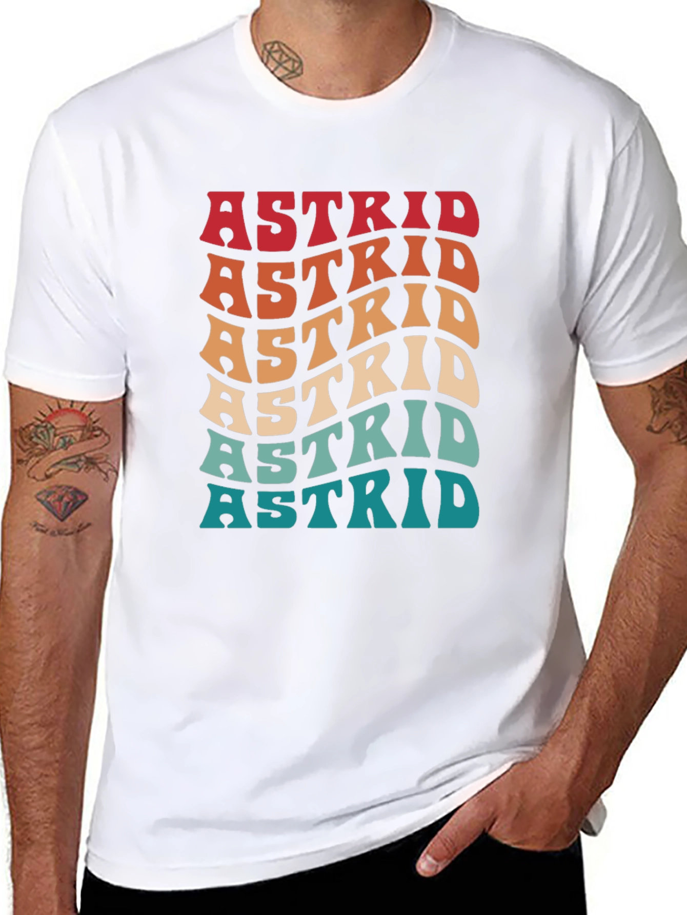 Retro Astrid T-Shirt - Personalized Name Design