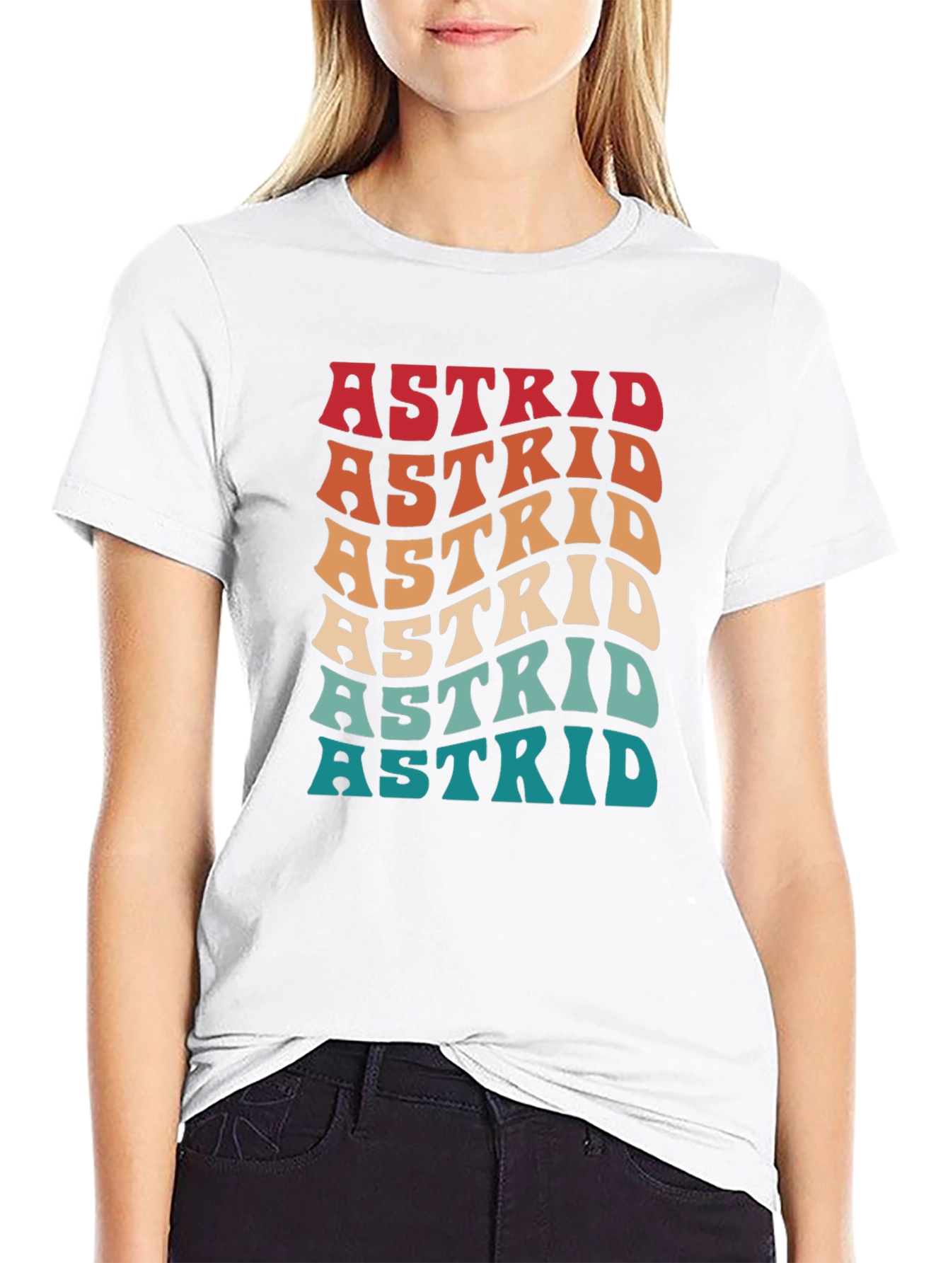 Retro Astrid T-Shirt - Personalized Name Design