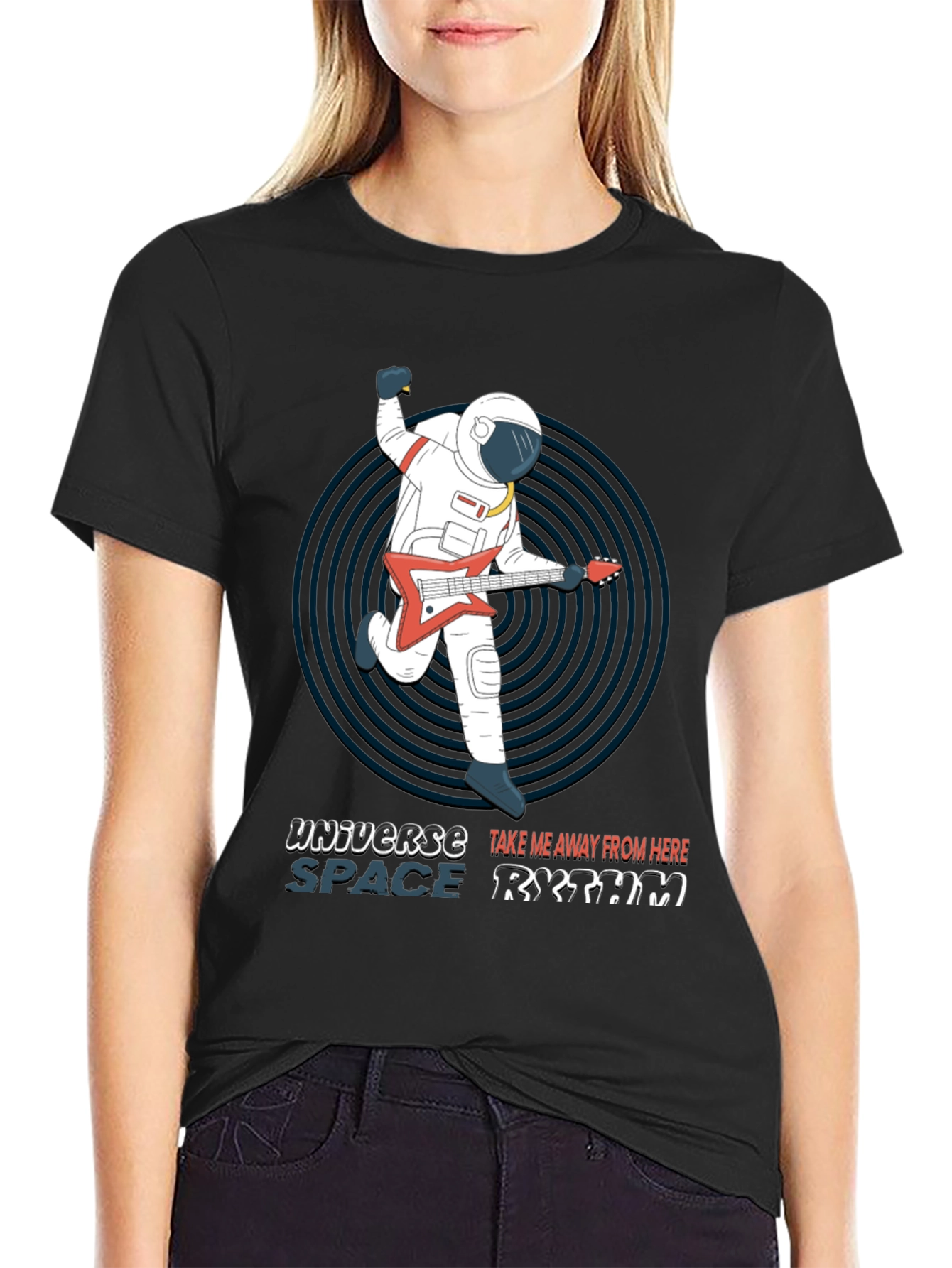Astronaut Guitarist T-Shirt - Space Rhythm Design