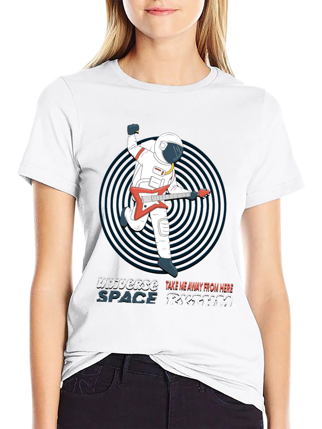 Astronaut Guitarist T-Shirt - Space Rhythm Design