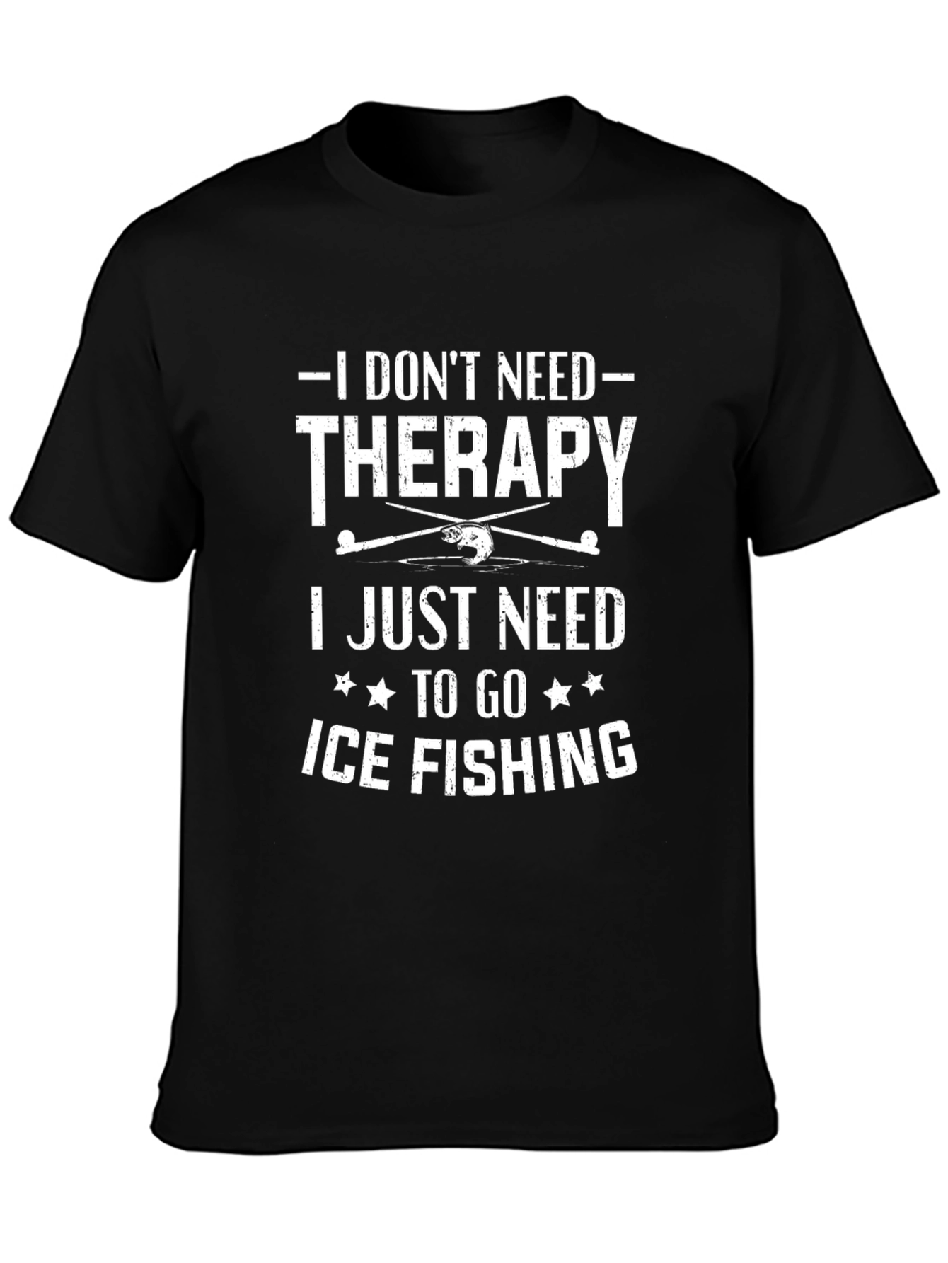 Ice Fishing Therapy T-Shirt Funny Fishing Gift