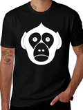 Monkey Face Graphic Tee - Black