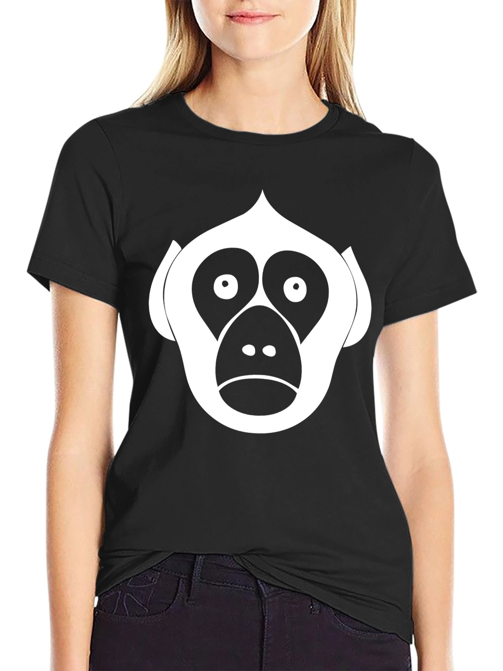 Monkey Face Graphic Tee - Black